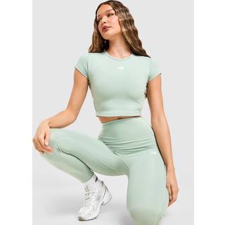 New Balance Logo Crop T-Shirt, Grøn