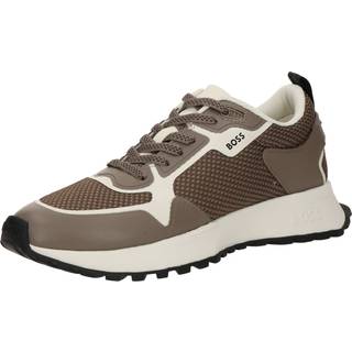 Sneakers i blandede materialer med mesh og branding