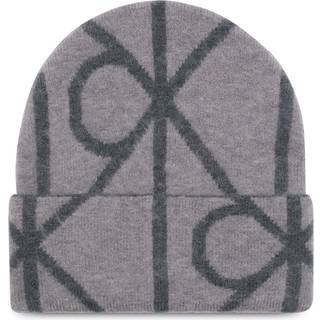 Warm Wool Blend Logo Beanie - Grey - One Size