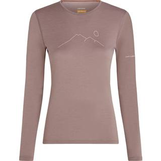 Icebreaker Women's Merino 200 Oasis L/S Crewe Rainer Ridge Merino undertøj Damer størrelse XL farve brun