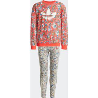 adidas Originals x Liberty London Crew Kids leggings sæt - Semi Lucid Red / Multicolor - 128