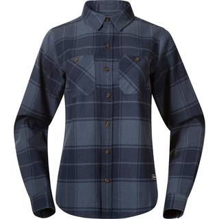 Bergans Women's Nordmarka Flannel Shirt Granite Blue/navy Blue Check, L