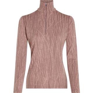 Icebreaker Women's Merino 260 Tech Vertex Long Sleeve Half Zip Delta Lines AOP Summit/Blush, S