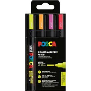 POSCA marker sæt PC-5M 4 ass. farver neon