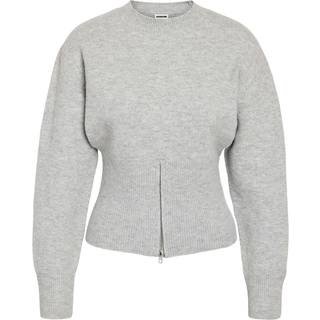 Noisy May - Nmsloan L/S O-Neck Zip Knit Fwd - 4854841 Light Grey Melange