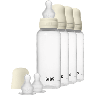 BIBS Sutteflaske Silicone 4-pak 270 ml, Ivory