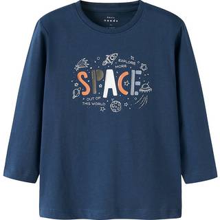 NAME IT Langærmet Bluse Victor Insignia Blue Space