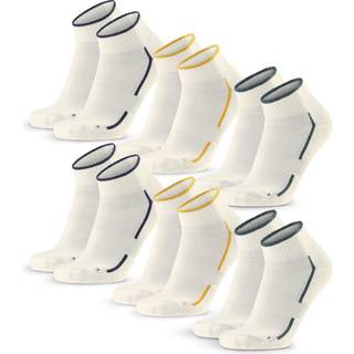 COTTON QUARTER SOCKS - Offwhite/Navy | Offwhite/Mustard | Offwhite/Dark Green / 39-42 / 6-Pack