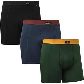 CLASSIC TRUNKS WITH FLY - Black | Green/Orange | Navy Blue/Bordeaux / L / 3-Pack