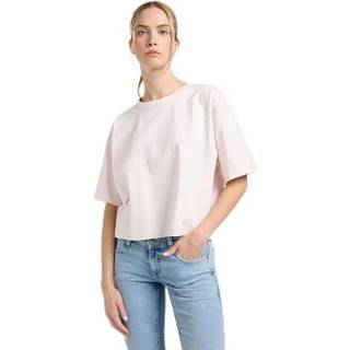 Lee Cropped Boxy Tee Frost Pink Size M