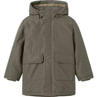 Name It Parka Vinterjakke Dusty Olive Med Aftagelig Hætte - Str. 8y 128cm