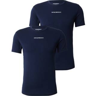Emporio Armani 2 Pack Logo T Shirts Navy