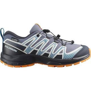 Salomon Kids' XA Pro V8 Waterproof Grisaille/Dark Blue/Turmeric, Grisaille / Dark Blue / Turmeric, 32