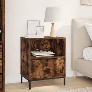 Sengebord med skuffe Røget eg 49 x 36 x 61 cm Konstrueret træ