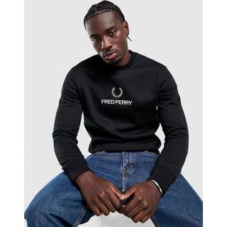Fred Perry Stacked Logo Crew Sweatshirt, Sort