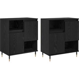 Sideboards 2 pcs Sort eg 120 x 35 x 70 cm Konstrueret træ