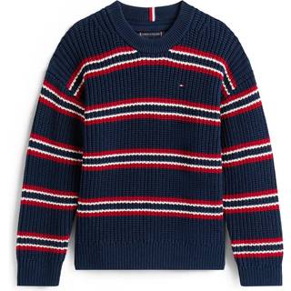 Tommy Hilfiger Tommy Hilfiger Blue Cardigan Stitch Crew Neck Jumper