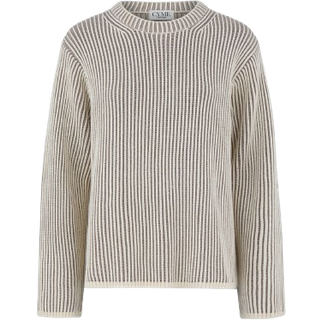 Cotton Cashmere Sweater - Cream/Fur - XS