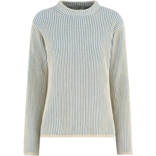 Cotton Cashmere Sweater - Cream/Lyseblå - XS