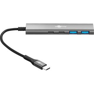 4-Port USB-C 3.2 Hub (2xUSB-A/2xUSB-C) alu, 0,1m