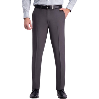 Haggar herre premium komfort kjole slank pasform flad front bukse grå 38W x 32L