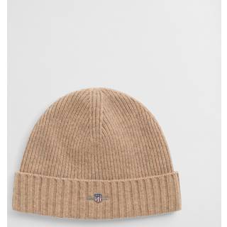 GANT Herre Shield beanie af uld (ONE SIZE) Brun Beige