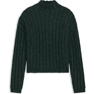 Strikket sweater med ribstruktur