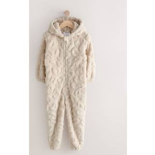 Next Ecru White Animal Jacquard Fleece All-In-One (1.5-16yrs)