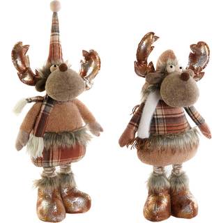 Julepynt DKD Home Decor Brun Rensdyr 18 x 17 x 48 cm (2 enheder)