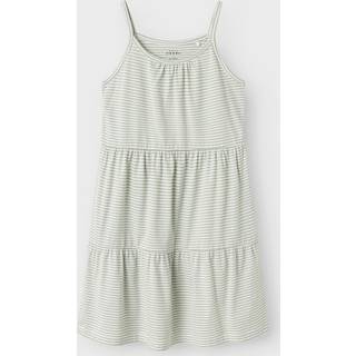 Name It Kjole Aqua Gray Med Striber Og Stropper - Str. 6y 116cm