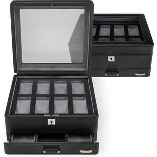 Windrose Urkasse 8 ure med skuffe - Sort