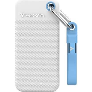 VERBATIM Pocket SSD USB 3.2 Gen 2 2TB White/Light Blue w/2x sleeves