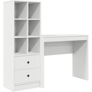 Skrivebord Med Opbevaring Med Skuffe 2 Dele Hvid 90 X 40 X 76 Cm