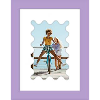 AmericanFlat 4x6 Billedramme med b?lget mat i lilla - Brug som 6x8 billedramme uden mat eller 4x6 ramme med Mat - Engineered tr?ramme med knust -