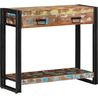 Konsolbord Flerfarvet 90 x 33 x 75 cm Massivt genanvendt træ