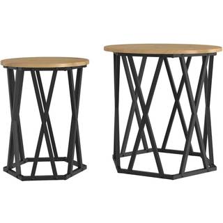 Sofabord 2 Dele Artisan Eg 50 X 50 X 50 Cm Ingeniørtræ Og Stål