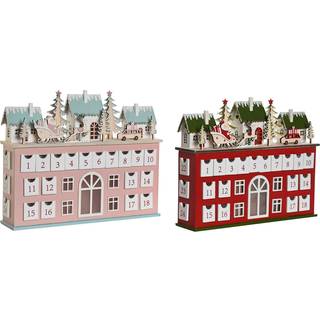 Adventskalender DKD Home Decor Træ 37,5 x 8,5 x 31 cm (2 enheder)