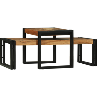 Sofabord 2 pcs Brun 48 x 40 x 40 cm Massivt akacietræ