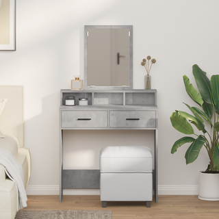 Dressingbord Betongrå 79 X 41 X 140 Cm Konstrueret Træ