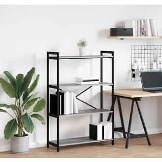 Bogreol Grå sonoma-eg 80 x 30 x 118 cm Konstrueret træ