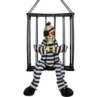 Ausbrechendes Skelett im Käfig mit Sound & Light 28cm