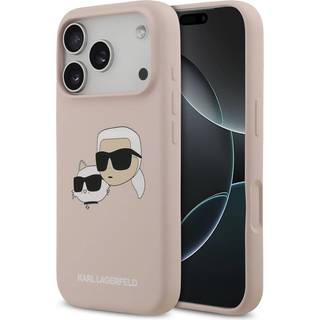 iPhone 17 Pro Karl Lagerfeld Double Heads MagSafe cover i flydende silikone - Pink