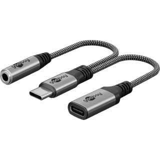 USB-C til USB-C Hun og Mini-Jack adapter (3,5 AUX)