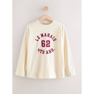 Next Le Marais langærmet broderet kraftig T-shirt