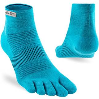 Injinji Men's Run Lightweight Mini-Crew Pacific Blue, L