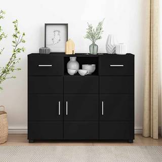 Sideboard med skuffe Sort 88,5 x 30,5 x 73 cm Konstrueret træ