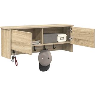 Vægmonteret Jakkeholder med hylde Sonoma-eg 80 x 20 x 30 cm