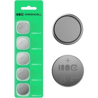 Greencell Lithium-knapcellebatteri CR2032 3V 220mAh, 5-pak