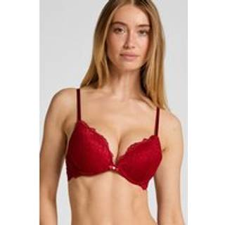 Hunkemöller Formstøbt pushup-bøjle-bh Marine Rød - Rød - 70C