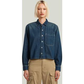 Boxy Relaxed 1-pocket Shirt - antique faded cyclone - Women